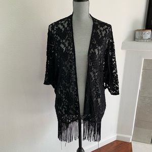 Mauve Lace Floral Kimano